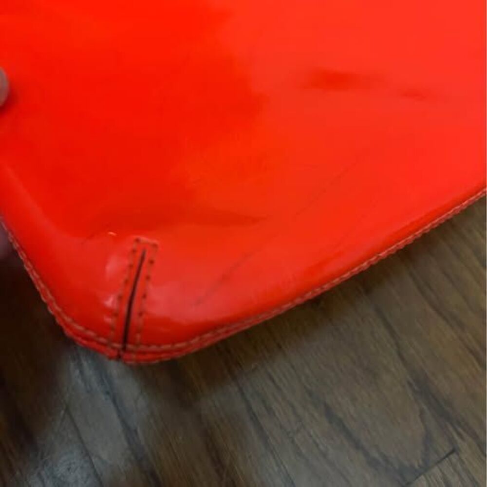 Kate Spade Tenley Flicker Patent Leather Crossbody Bag Neon Coral Orange - Picture 8 of 8